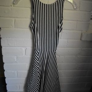 Fit and flare striped dress